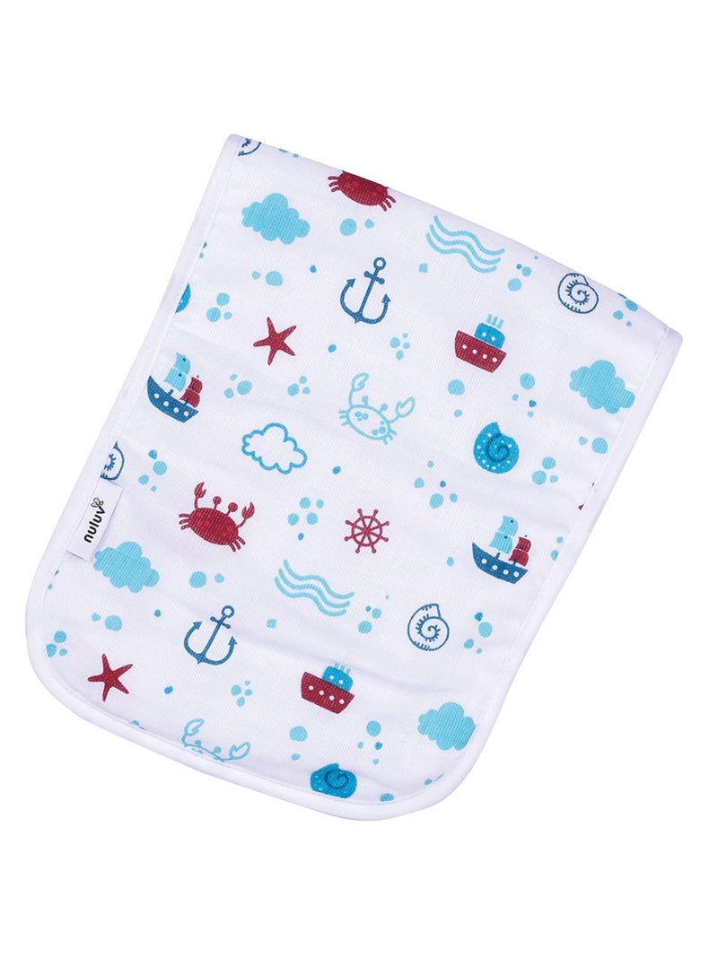 Nuluv Anchor Baby Burp Cloths - Ultra-Soft, Super Absorbent Bamboo Cotton Towels, Pack of 2 - Image 3
